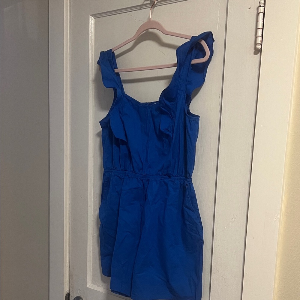 Cutie Blueberry Blue Rockabilly Short Romper